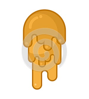 Earwax isolated. Yellow discharge from ear. vector illustration