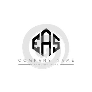 EAS letter logo design with polygon shape. EAS polygon and cube shape logo design. EAS hexagon vector logo template white and