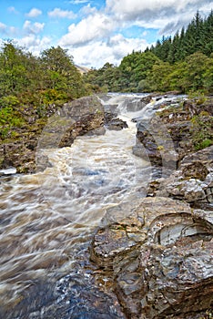 Eas Urchaidh falls, River Orchy. Scotland.