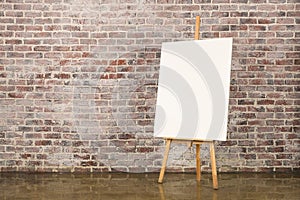 Easel with blank canvas