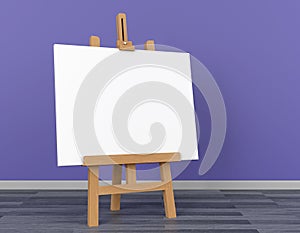 Easel canvas blank white