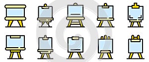 Easel icons set vector flat