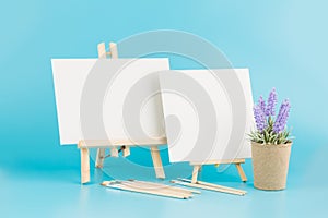 Easels and brushes