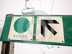 Easier ski slope trail sign photo