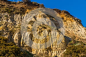 Easily eroded sandstone cliff, landscape