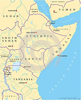 East Africa Political Map