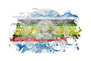 East African Community flag background painted on white paper with watercolor