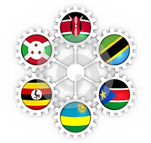 East African Community members national flags