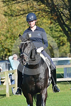 East Anglia Equestrian Fair woman practising dressage