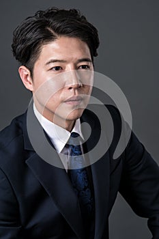 East Asian businessman shooting studio portrait photo