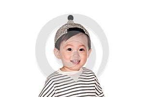 East Asian male with happy appearance Studio portrait of young child