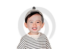 East Asian male with happy appearance Studio portrait of young child