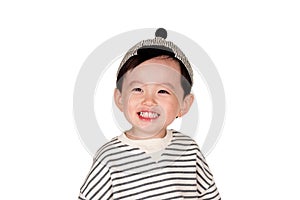 East Asian male with happy appearance Studio portrait of young child
