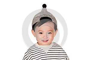 East Asian male with happy appearance Studio portrait of young child