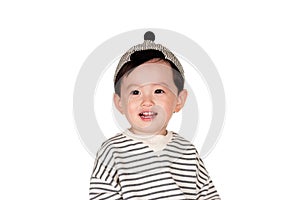 East Asian male with happy appearance Studio portrait of young child