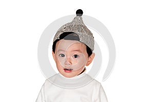 East Asian male with happy appearance Studio portrait of young child