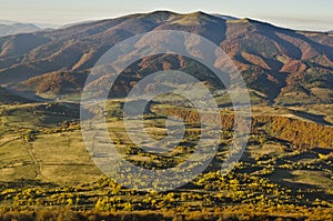 East Beskids in autumn. Carpathian Mountains