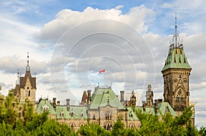 East Block building of the Parliament Hill in Ottawa, Canada