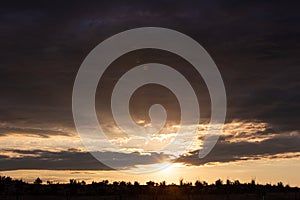 East Coast coastal summer cloudy sunset