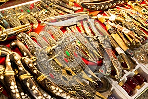 East edged weapons sold in the Grand Bazaar in Istanbul