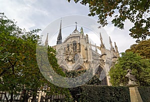 The east facade of catholic cathedral Notre-Dame de Paris