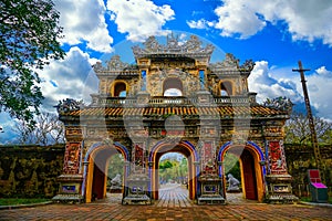 The East Gate Hien Nhon Gate to the Citadel with the Imperial City in Hue, Vietnam