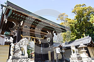 East Gate of Kitano Tenmangu Shrine, Kyoto, Japan