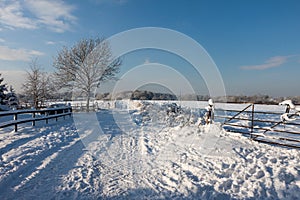 EAST GRINSTEAD, WEST SUSSEX/UK - JANUARY 7 : Winter scene in East Grinstead West Sussex on January 7, 2010