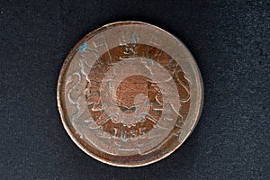 East India Company Half-anna Coin Minted 1835 Studio Shot