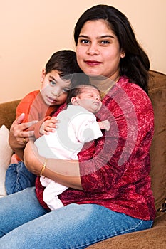 East Indian Woman and family