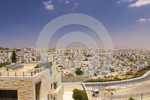 East Jerusalem suburb and a West Bank towns in the far background
