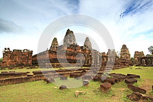 East Mebon Mountain temple in the center of the East baray at Cambodia