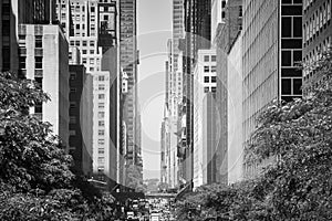 East 42nd Street during summer heat wave, New York City.