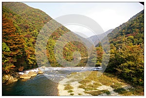 East north Japan mountain and rivers