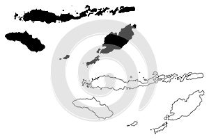 East Nusa Tenggara map vector photo