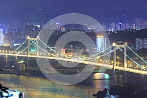 East overlook the haicang bridge at night