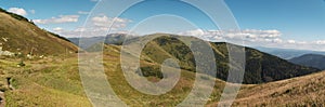 East panorama view from hillside of Velka Hola in Nizke Tatry mountains