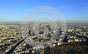 East Paris at sunset - view from Montparnasse Tower