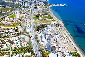East part of Limassol, Cyprus, bird`s eye view
