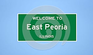 East Peoria, Illinois city limit sign. Town sign from the USA. photo