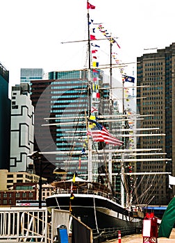 The East River Quay in New York, NY. Manhattan is the most populous area of New York.