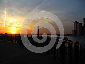 East River sunset New York