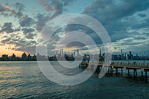The East River at sunset in Williamsburg, Brooklyn, New York photo
