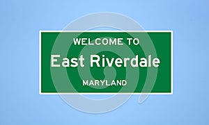 East Riverdale, Maryland city limit sign. Town sign from the USA