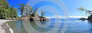 East Sooke Park Landscape Panorama of Iron Mine Bay, Vancouver Island, British Columbia