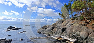 East Sooke Wilderness Park Landscape Panorama of Petroglyph Point, Vancouver Island, British Columbia