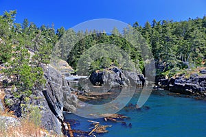 East Sooke Wilderness Park with Rugged Pacific Coastline near Cabin Point, Vancouver Island, British Columbia