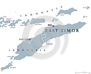 East Timor or also Timor Leste political map