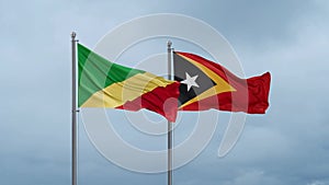 East Timor and Congo-Brazzaville flags