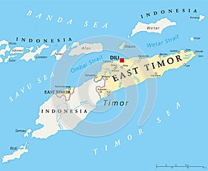 East Timor Political Map photo
